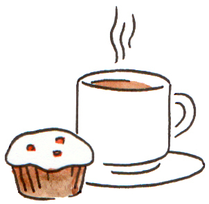 Coffee and cake clipart.
