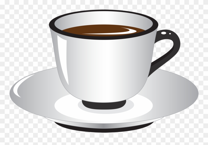 White And Black Coffee Cup Png Clipart.