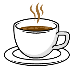 Free Coffee Cup Black and White Clipart Image｜Illustoon.
