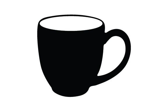 Coffee mug silhouette vector.