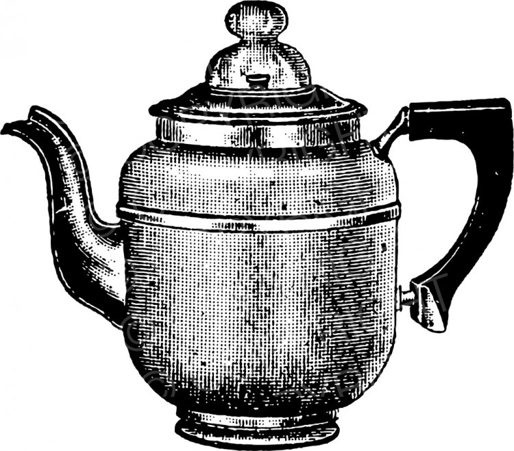Vintage Kitchen Coffee Pot Clip Art.