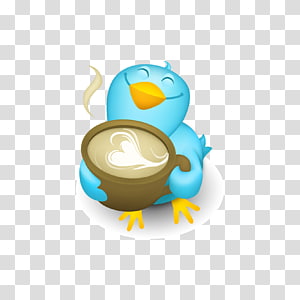 Social media Blog Web feed Icon, Coffee with bird transparent.