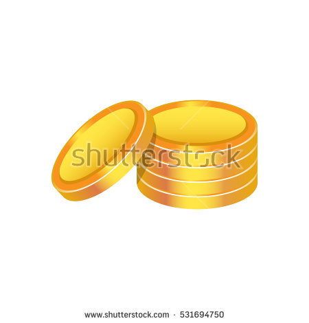 Cartoon Gold Coins Clipart Vector Illustration Stock Vector.