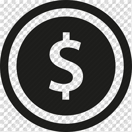 Coin Flat design Icon, Dollar Sign Outline transparent.