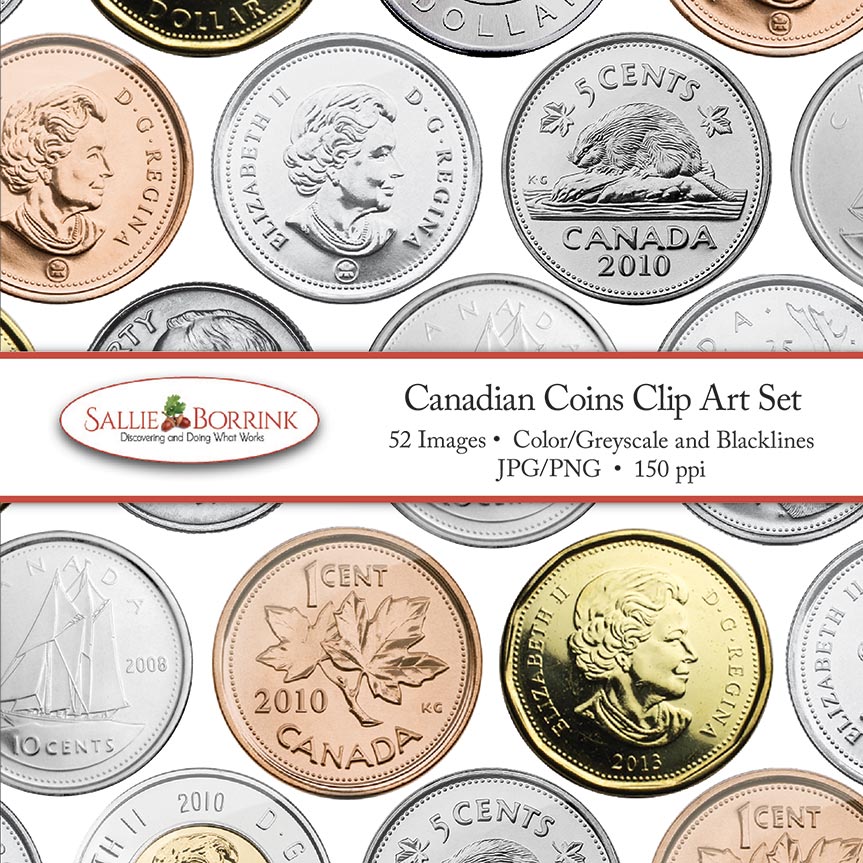Canadian Coins Clip Art.