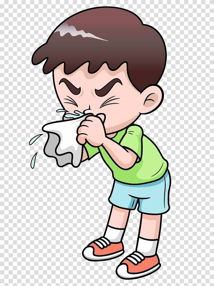 Sick man in bed illustration, Common cold Influenza Disease.