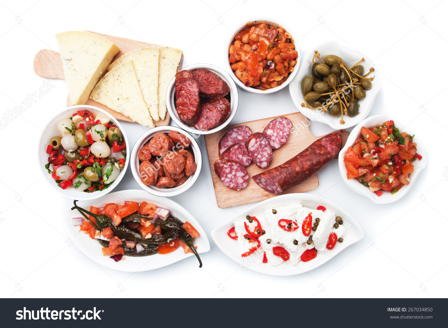 Tapas Antipasto Meze Mediterranean Cold Buffet Stock Photo.