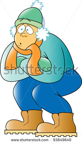 Freezing cold person clipart.