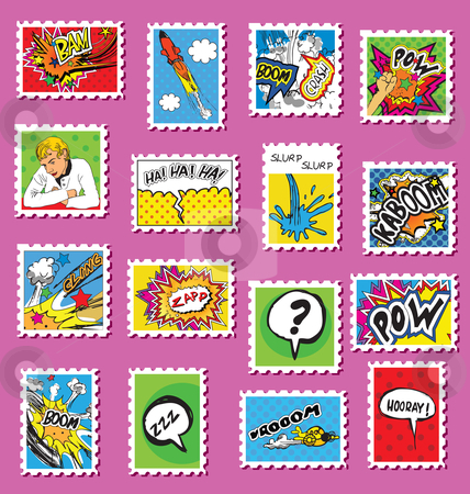 Collecting stamps clipart.