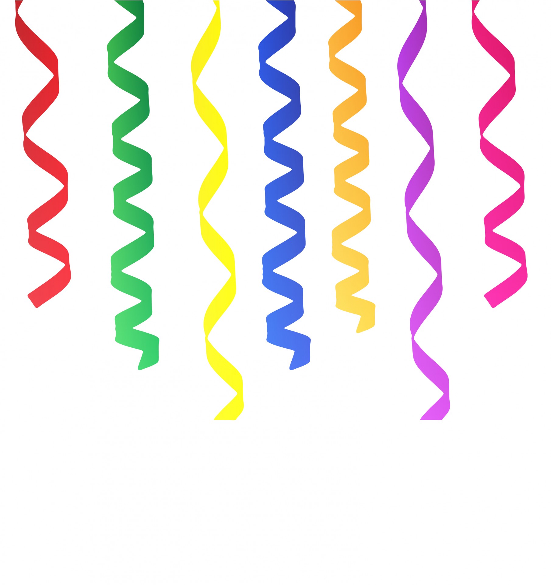 Streamers, Ribbons Colorful Clipart Free Stock Photo.
