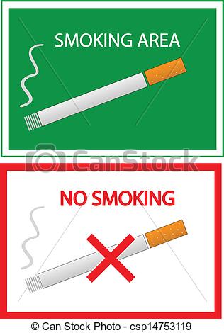 Vector Clip Art of no smoking and smoking area color vector.