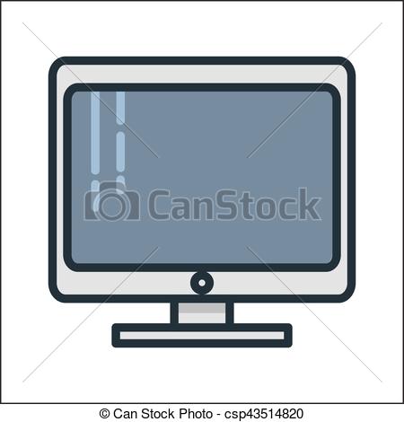 Vector Illustration of computer monitor icon color csp43514820.