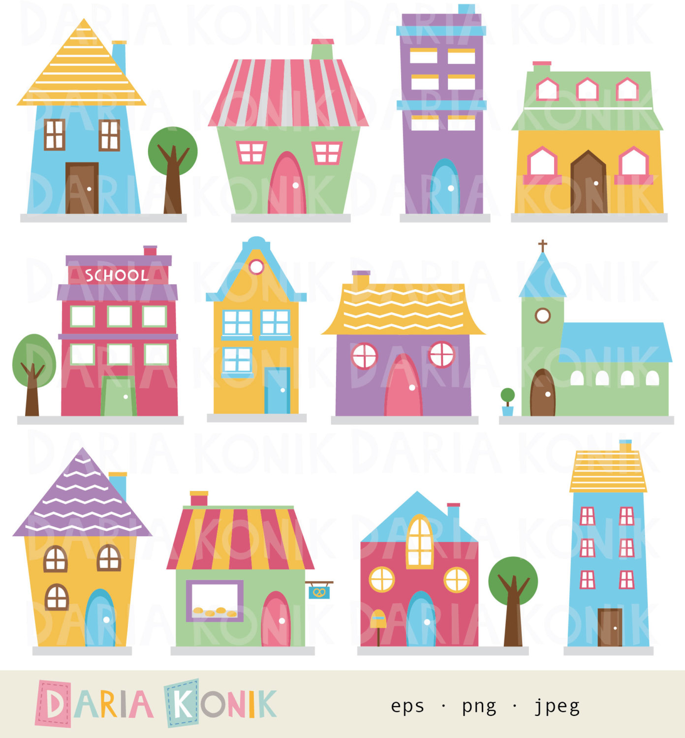 Colorful house clipart.