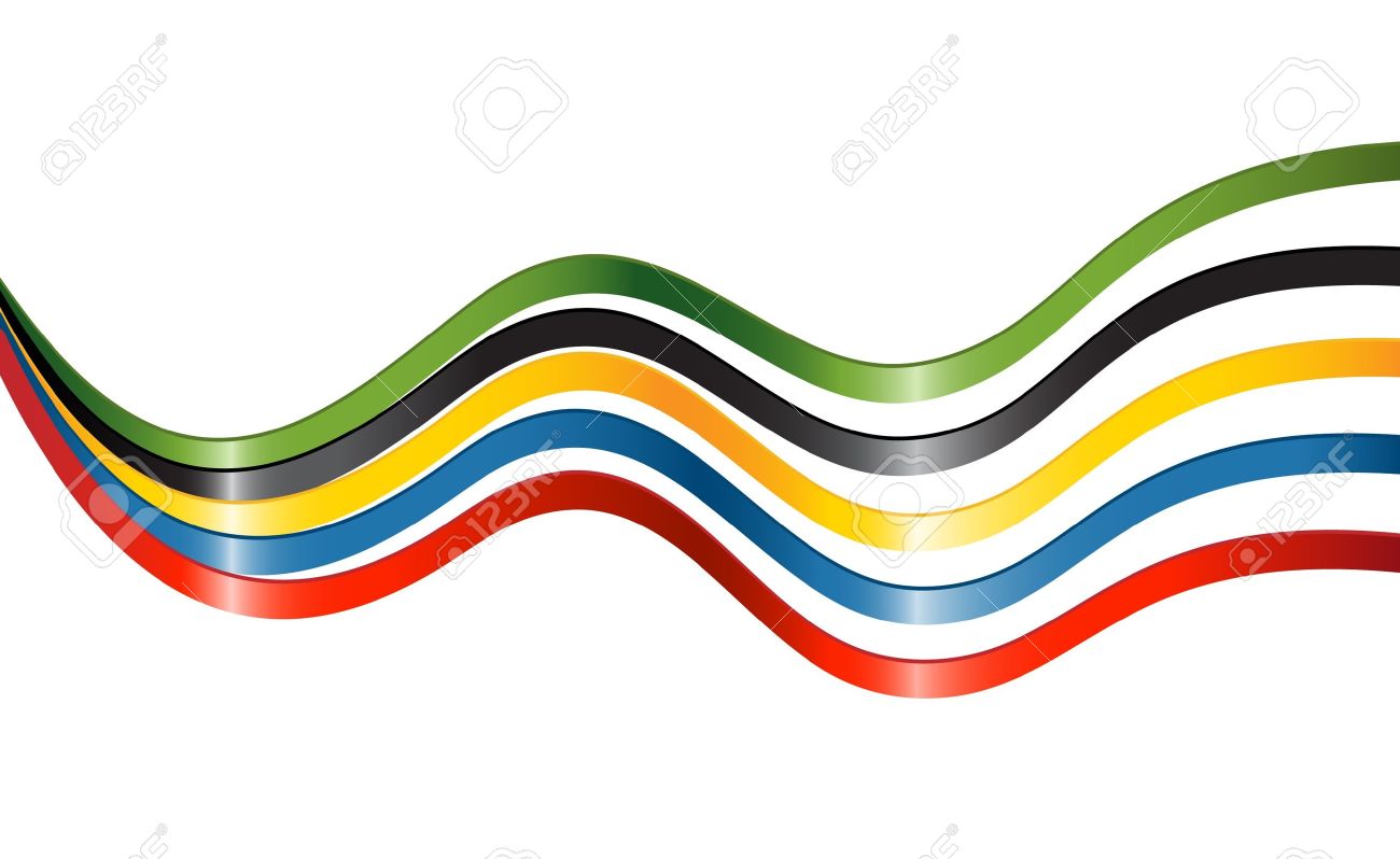 Ribbons In Colors Of The Five Continents Royalty Free Cliparts.