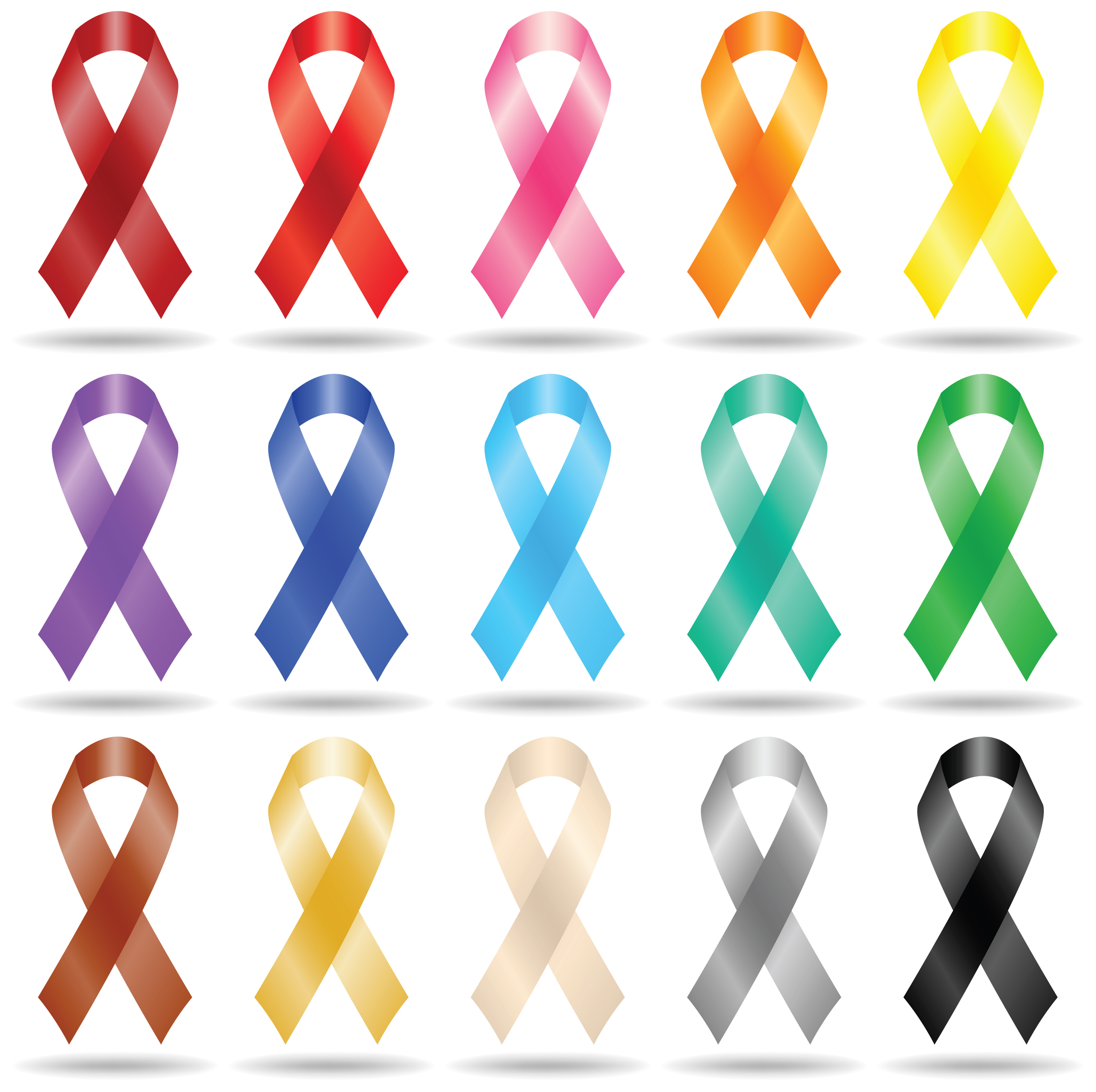 Cancer ribbon colors clipart.