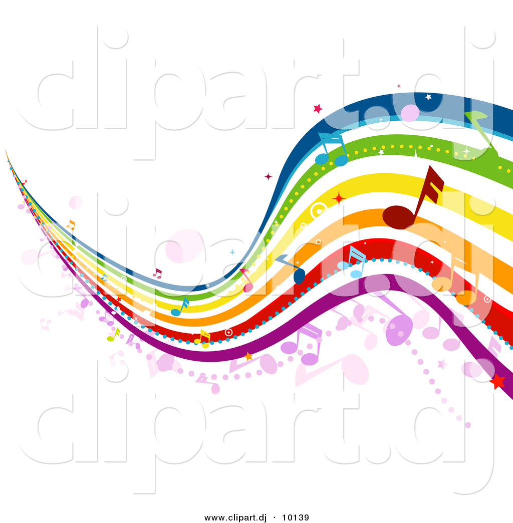 Colorful music note clip art.