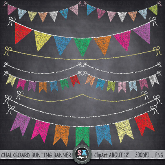 Chalkboard Bunting Banner Clipart BUNTING BANNER.