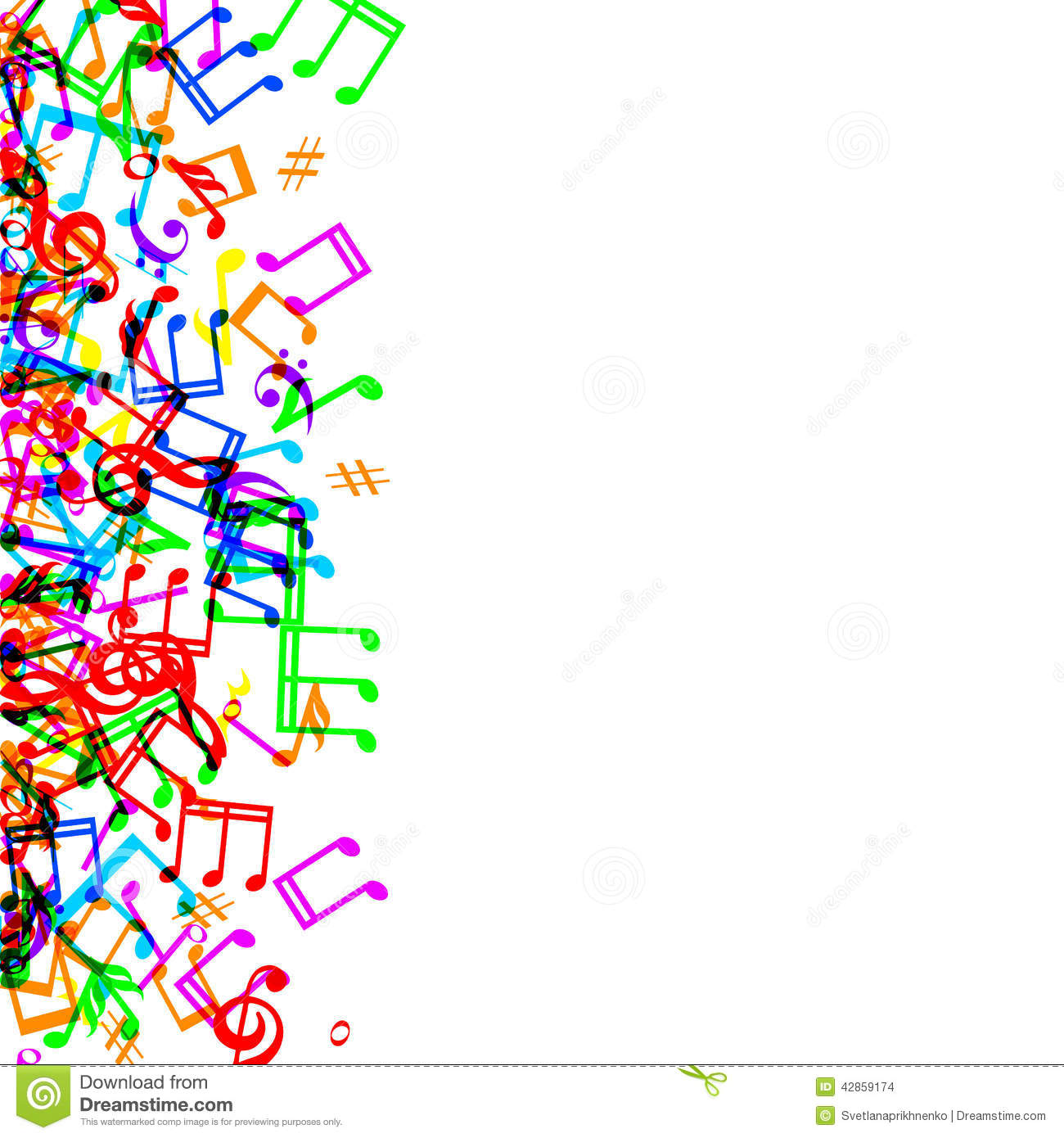 Colorful Music Note Border Clip Art. Colorful Music Note Border Clip Art.