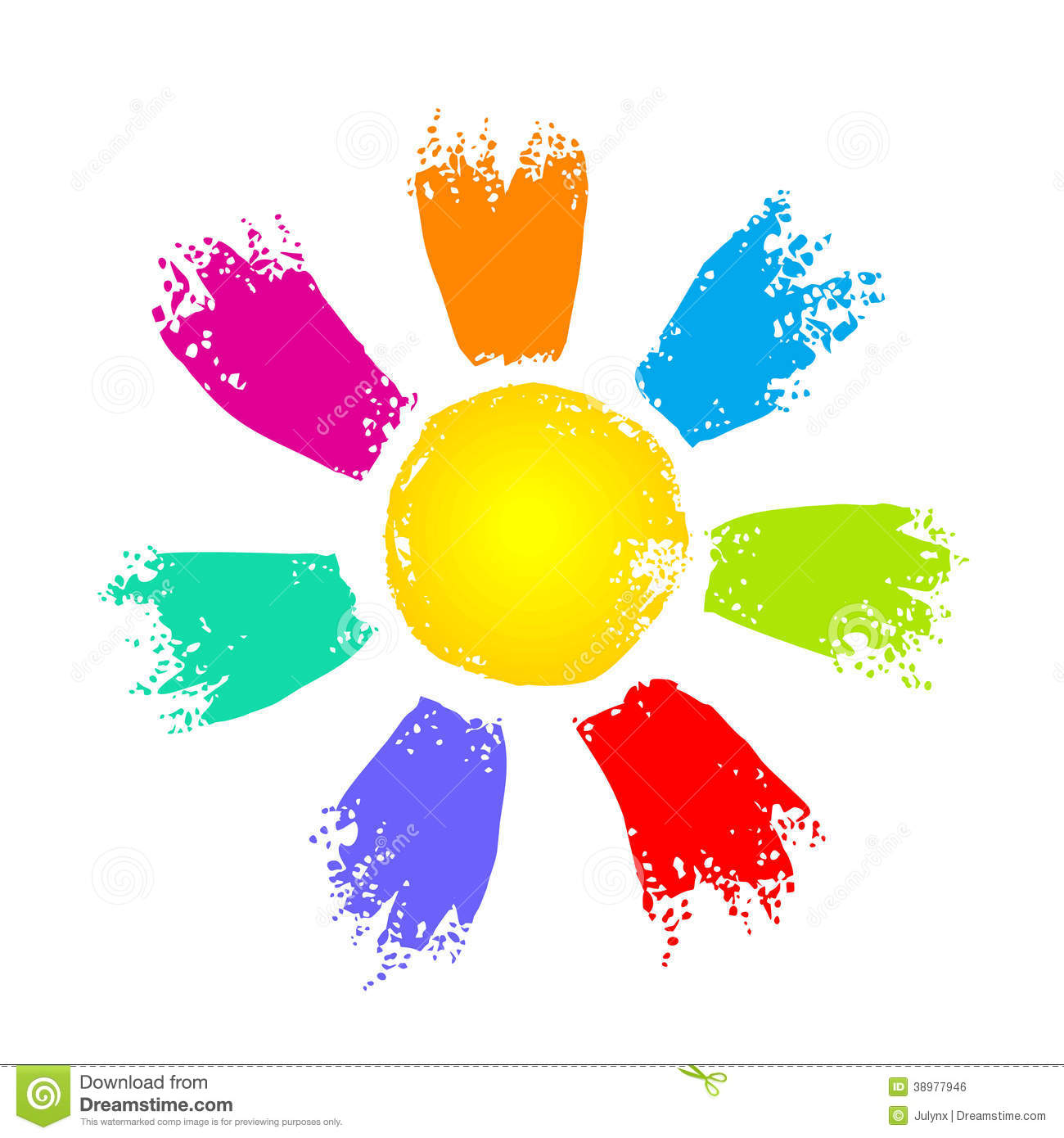 Sun With Colorful Rays Stock Vector. Sun With Colorful Rays Stock Vector.