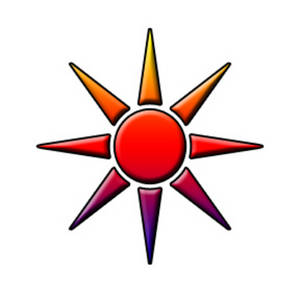 Clipart Picture of a Rainbow Colored Sun.