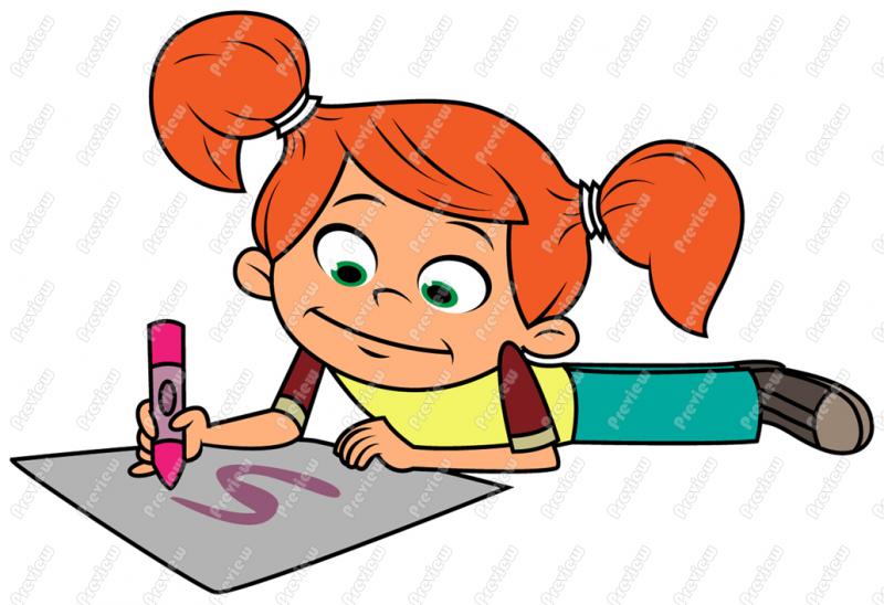 Girl Coloring Clipart. Girl. Awesome Printable Coloring Page.