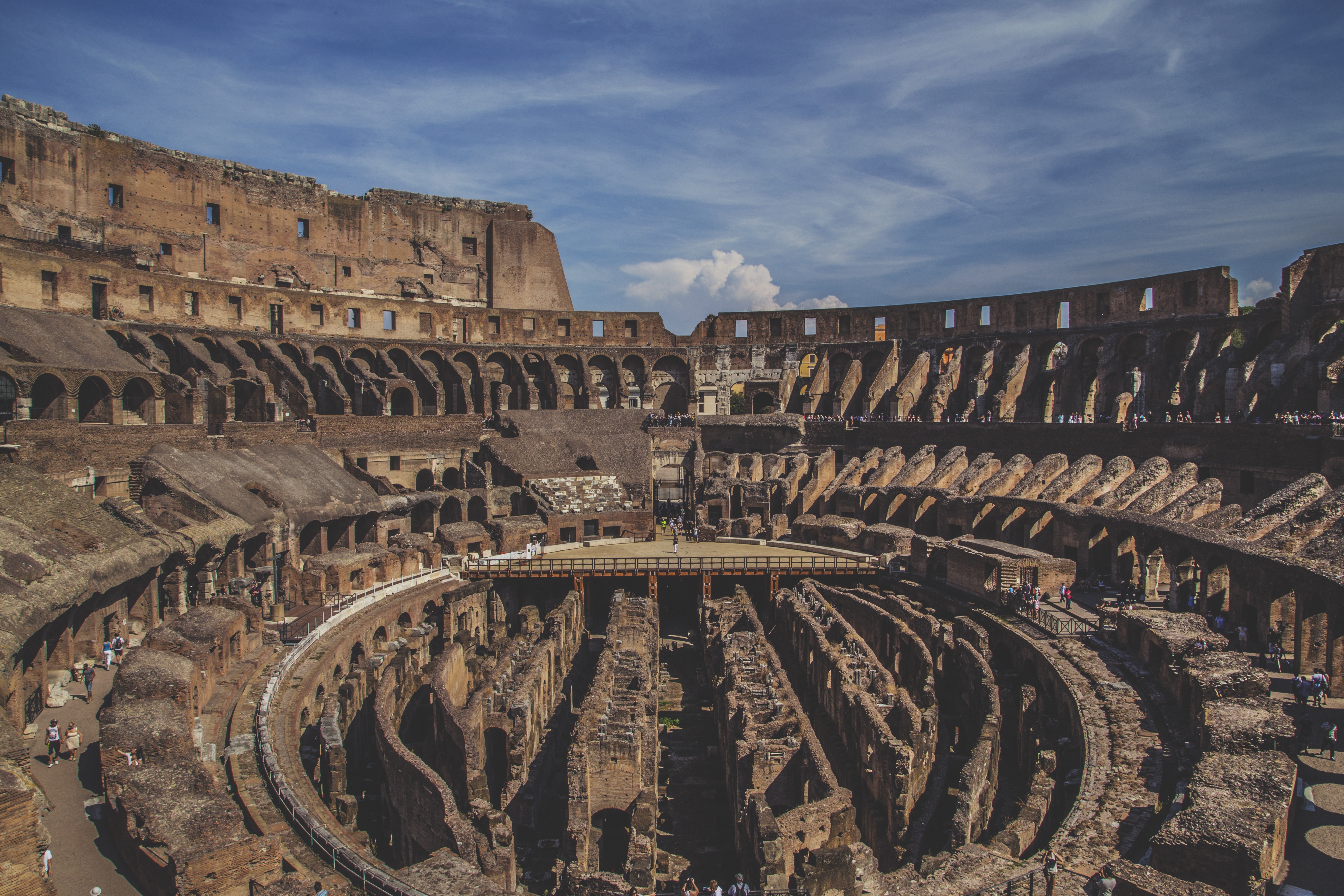 Inside the Colosseum.