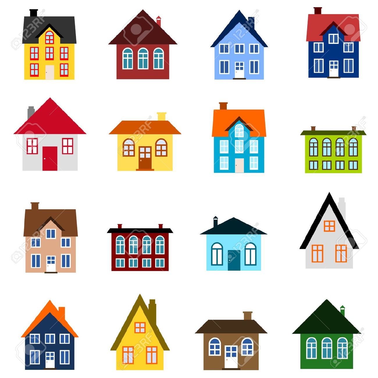 Coloured houses clipart 20 free Cliparts | Download images on