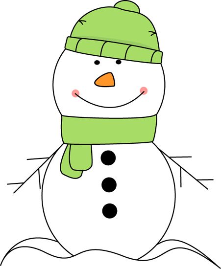 Snowman clipart color scarfs.