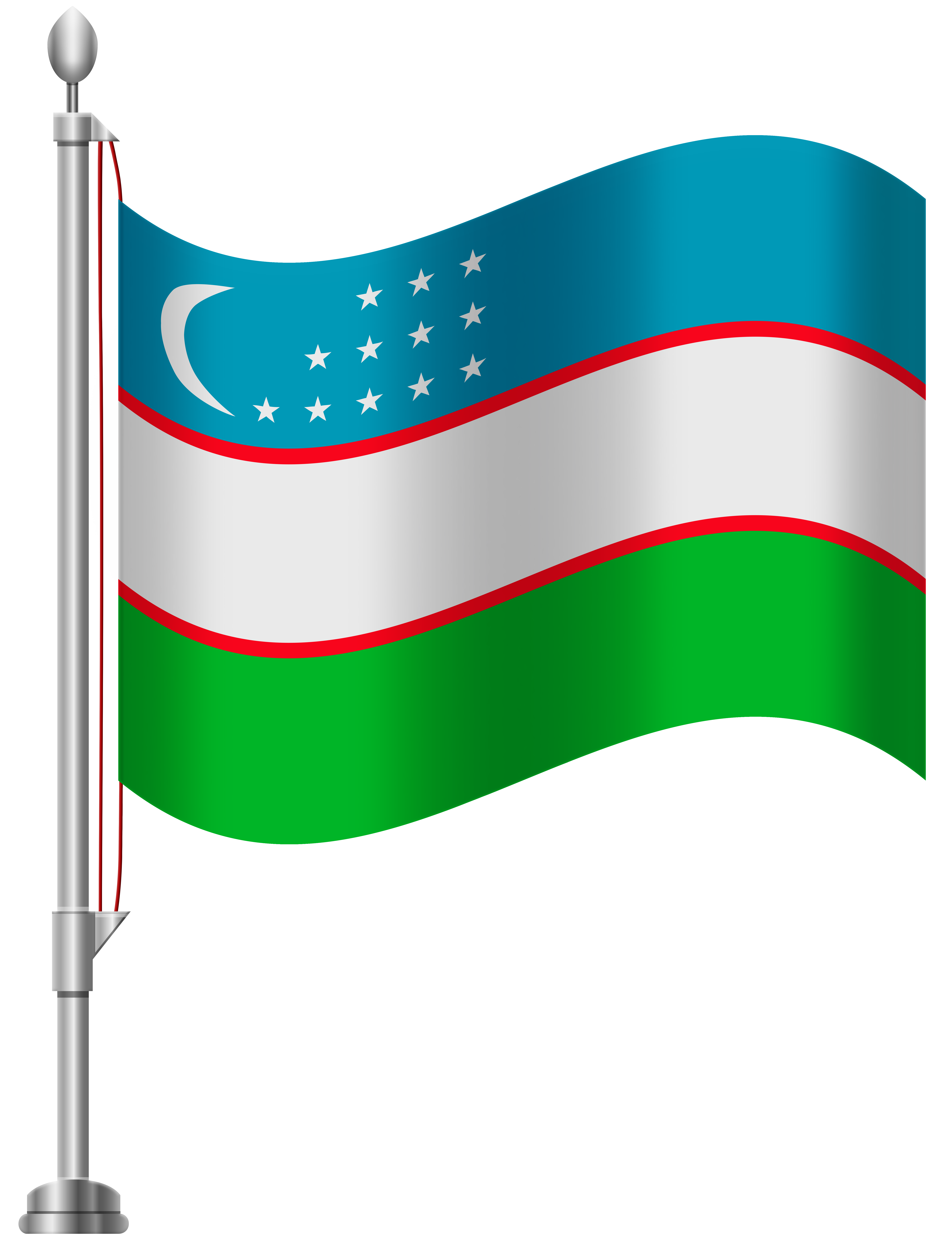 Uzbekistan Flag PNG Clip Art.