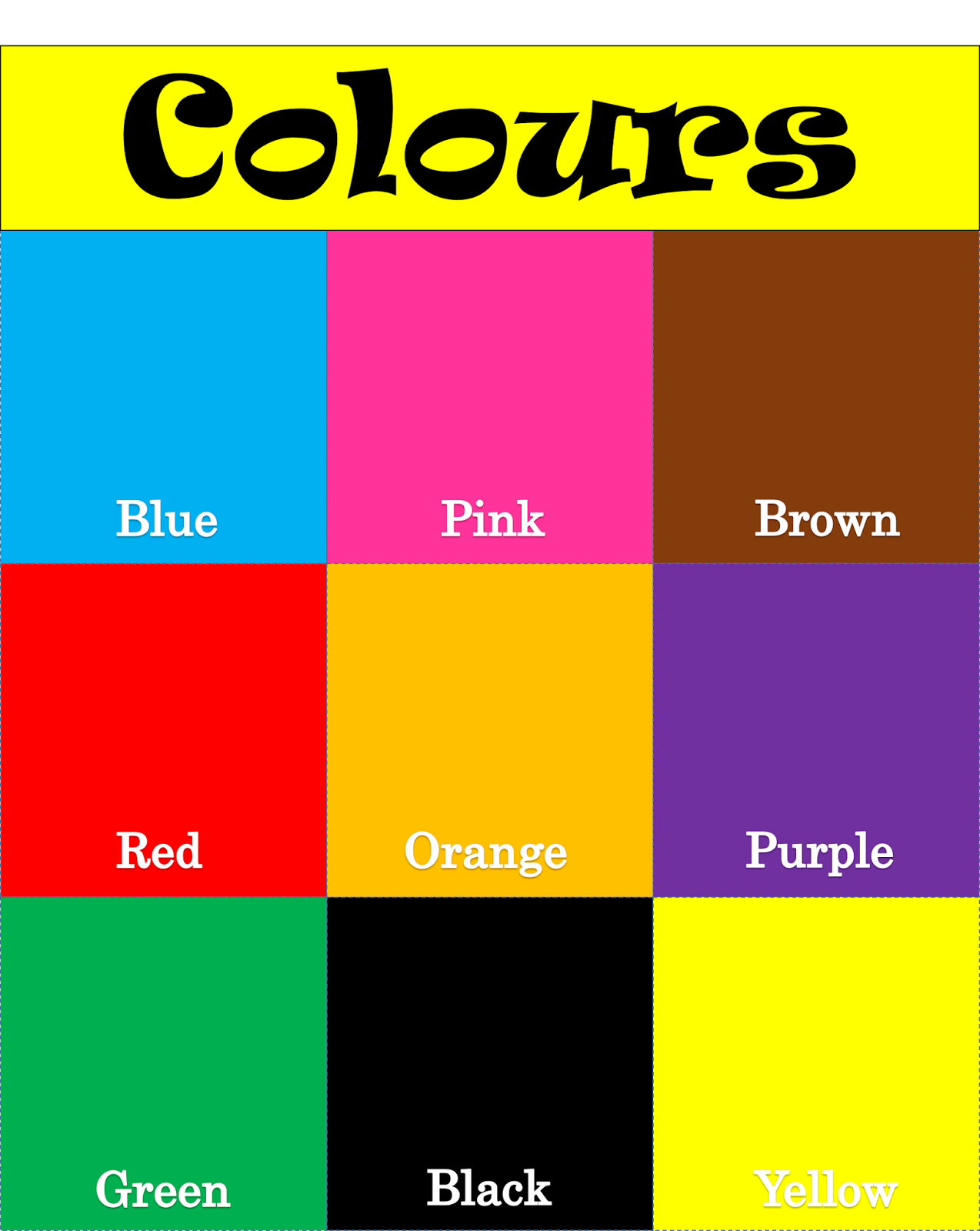 Color Chart Clip Art