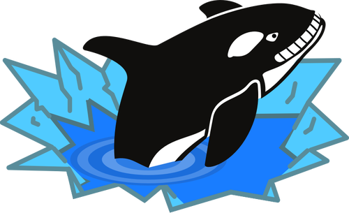 Vector image of big orca smiling sadistically.