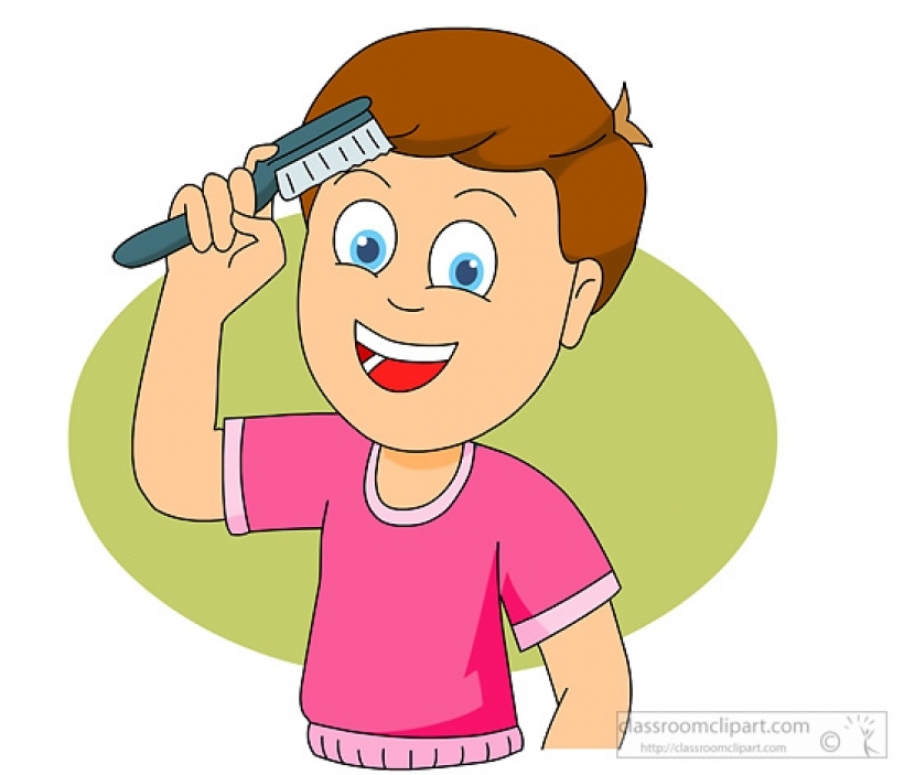 To Comb Ones Hair Clipart.