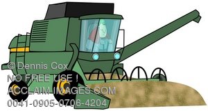Clipart Illustration: Grain Harvester.