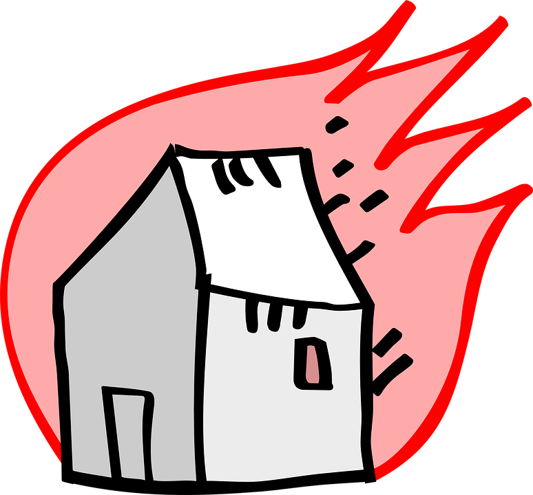 Free vector graphic: Burning, Fire, House, Combustion.
