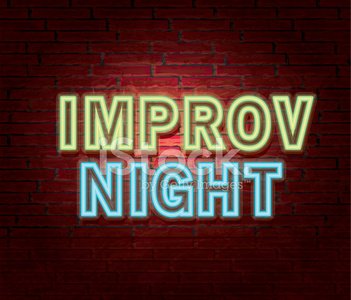 Comedy Night Neon Sign and Brick Wall premium clipart.
