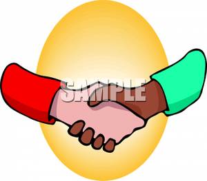 Royalty Free Clipart Image: Two Hands Coming Together For a.