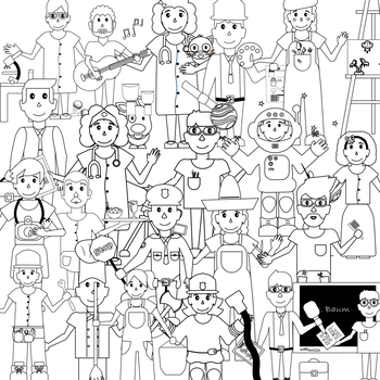 Jobs and Community Helpers Clipart with Black & White Images Included.