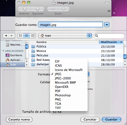 Convertir imagenes en Mac OS X: JPG, GIF, BMP, PDF….