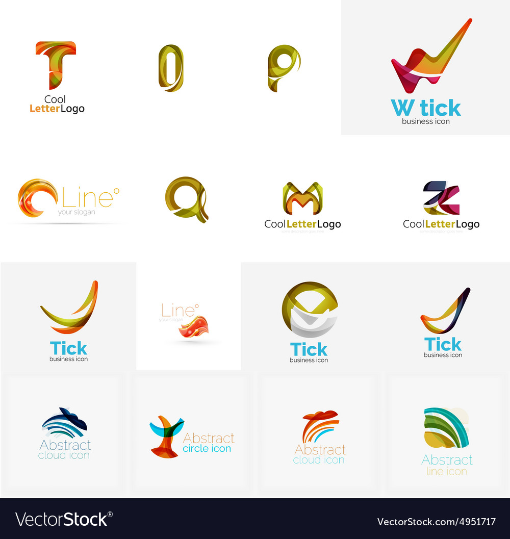 Set of universal company logo ideas business icon.