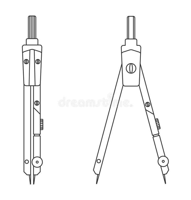 Tool Compasses Stock Illustrations.