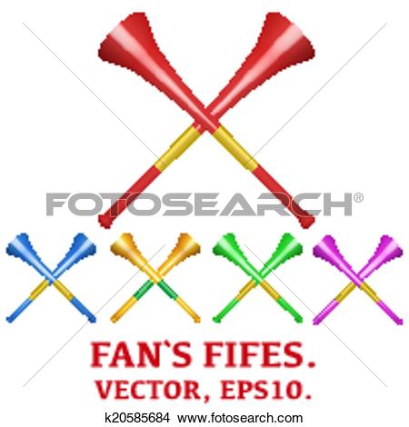 Clipart of Set of fans' pipes to support athletes at competitions.