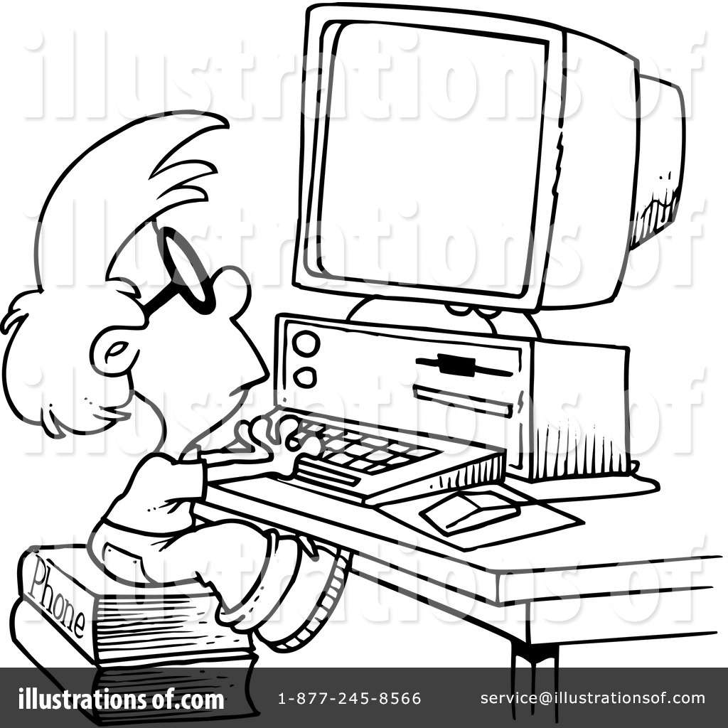 Computer Clipart Black And White.