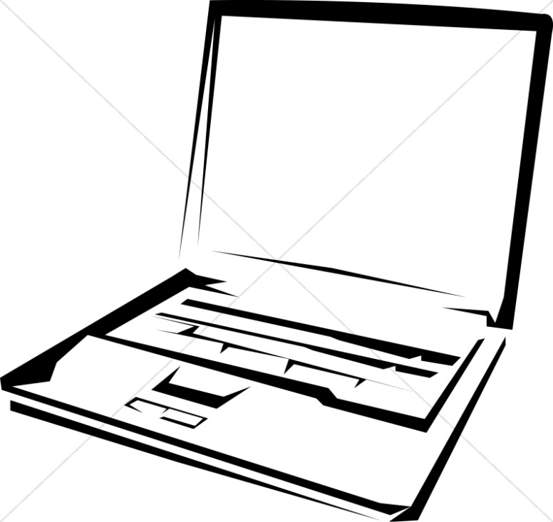 Black and White Laptop Computer.