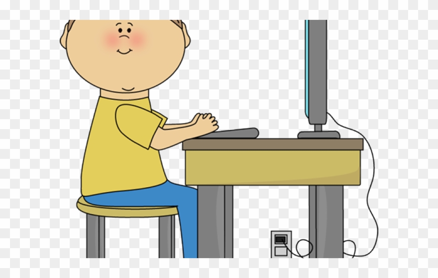 Kids On Computers Clipart.