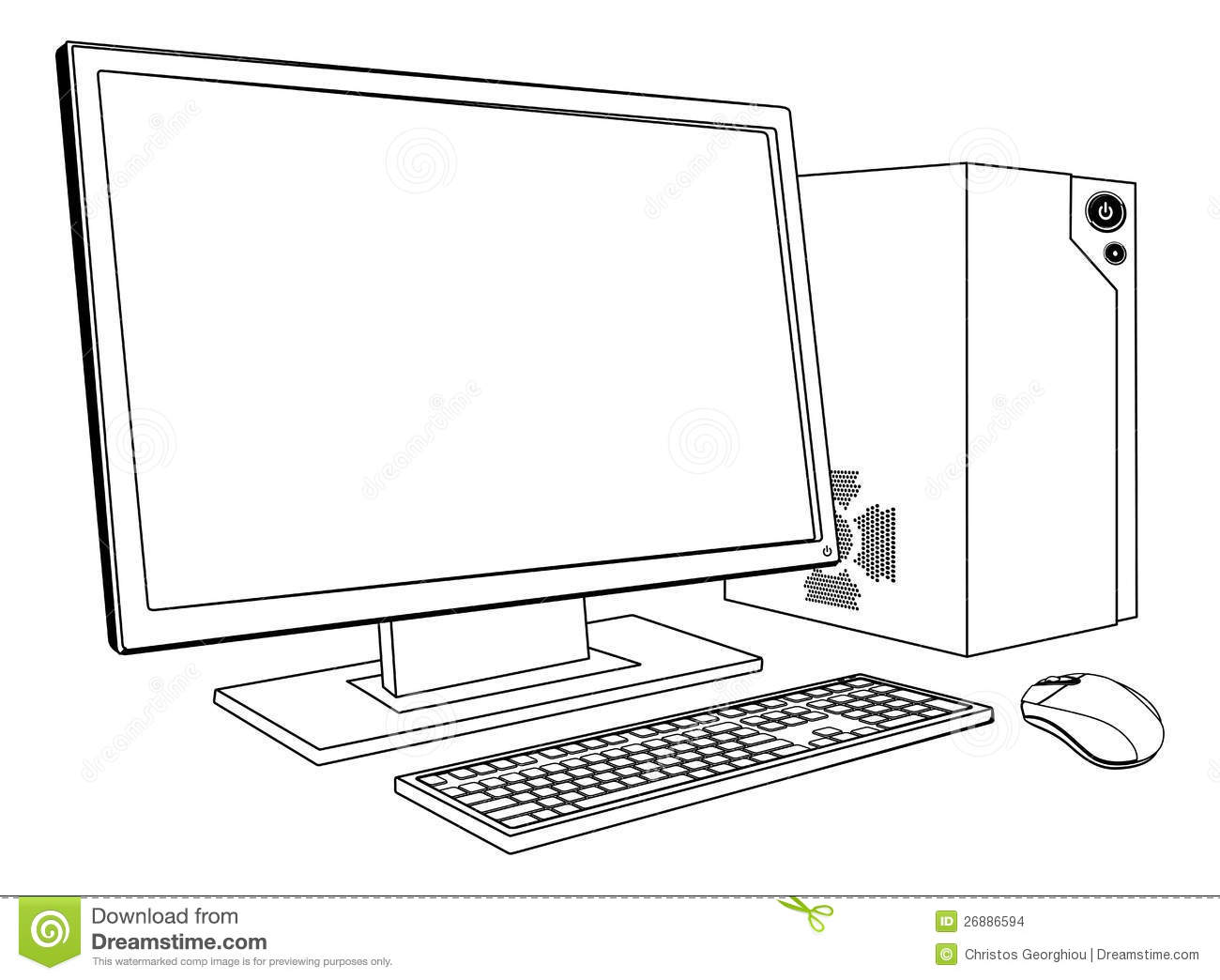 Computer Outline Screen Stock Illustrations. Computer Outline Screen Stock Illustrations.