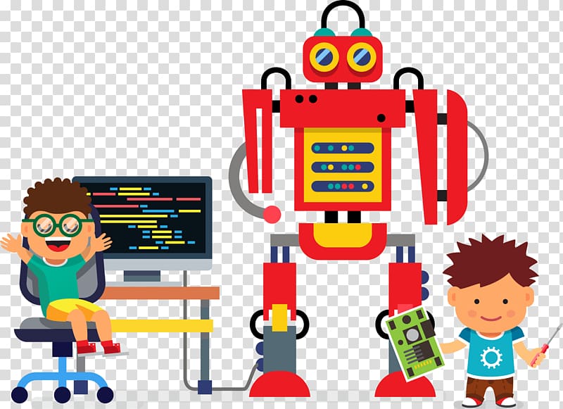 Child Engineering Computer programming , robot transparent.