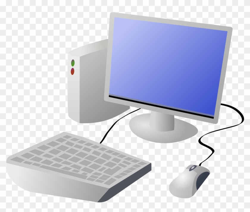Cartoon Computer And Desktop.