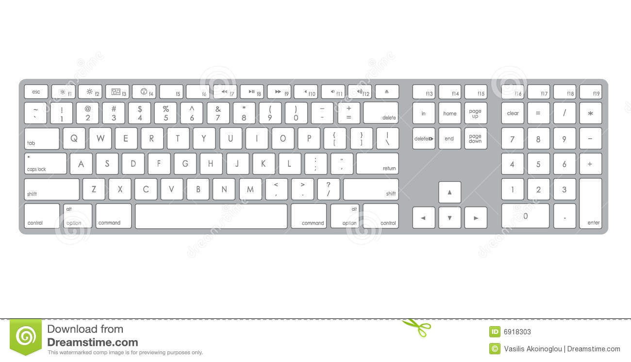 Computer Keyboard Black And White Clipart.