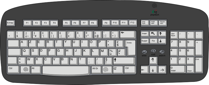 Computer Keyboard Black And White Clipart.
