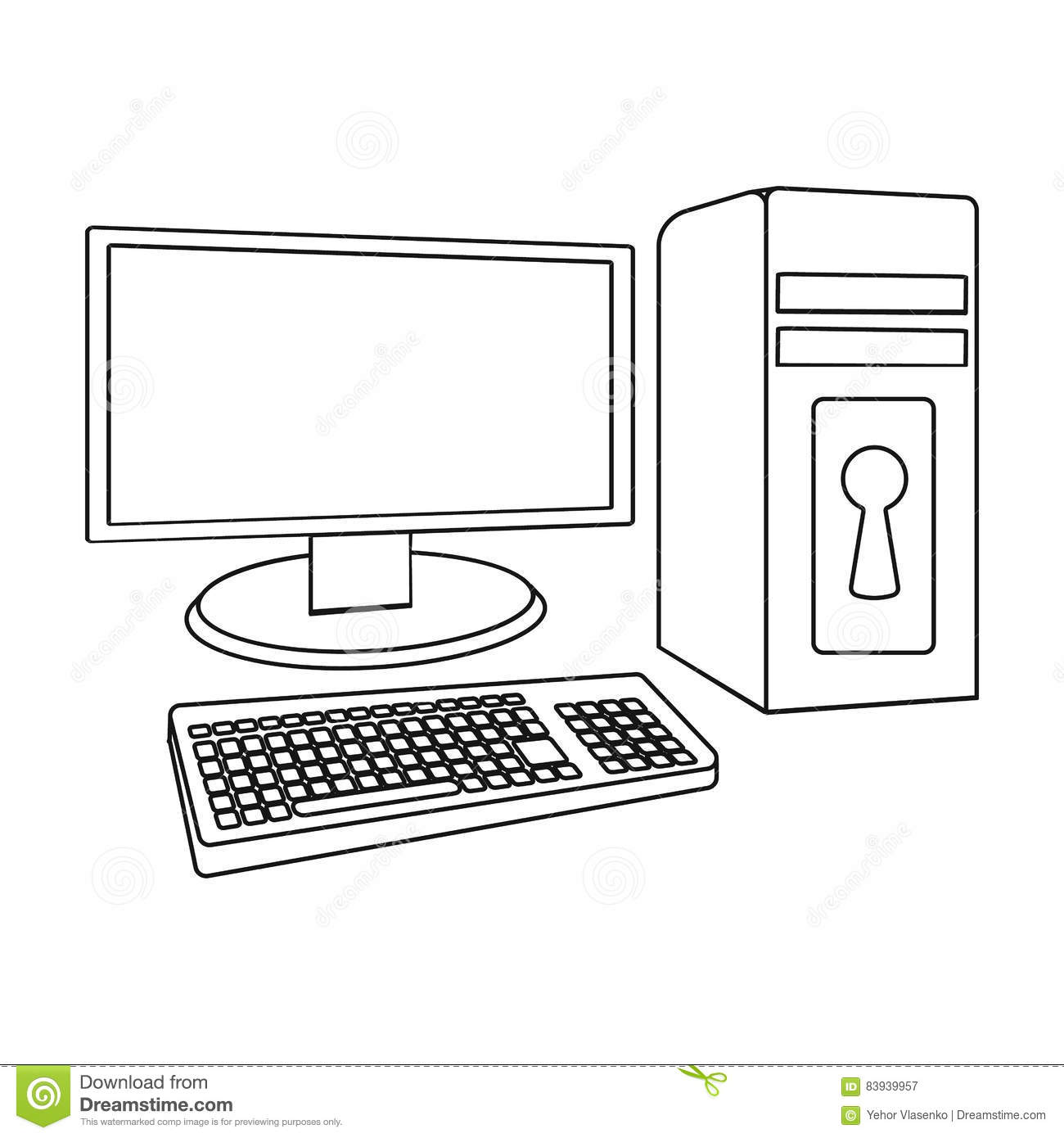 Computer outline clipart 4 » Clipart Station.